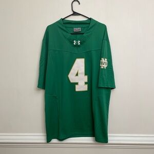 New Under Armour Notre Dame Jersey Jeremiyah Love #4 Men's L Green Stitched